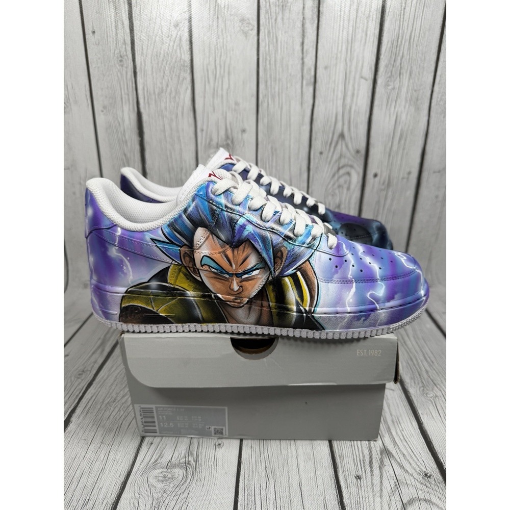 Custom Nike Air Force 1 Low Vegeta Ultra Ego Gogeta Blue DBZ Men's Size 11 NIB